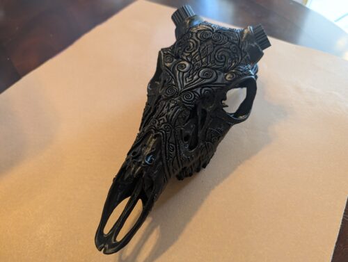 Graphic Skull "Sugar" BAS Antler Mount