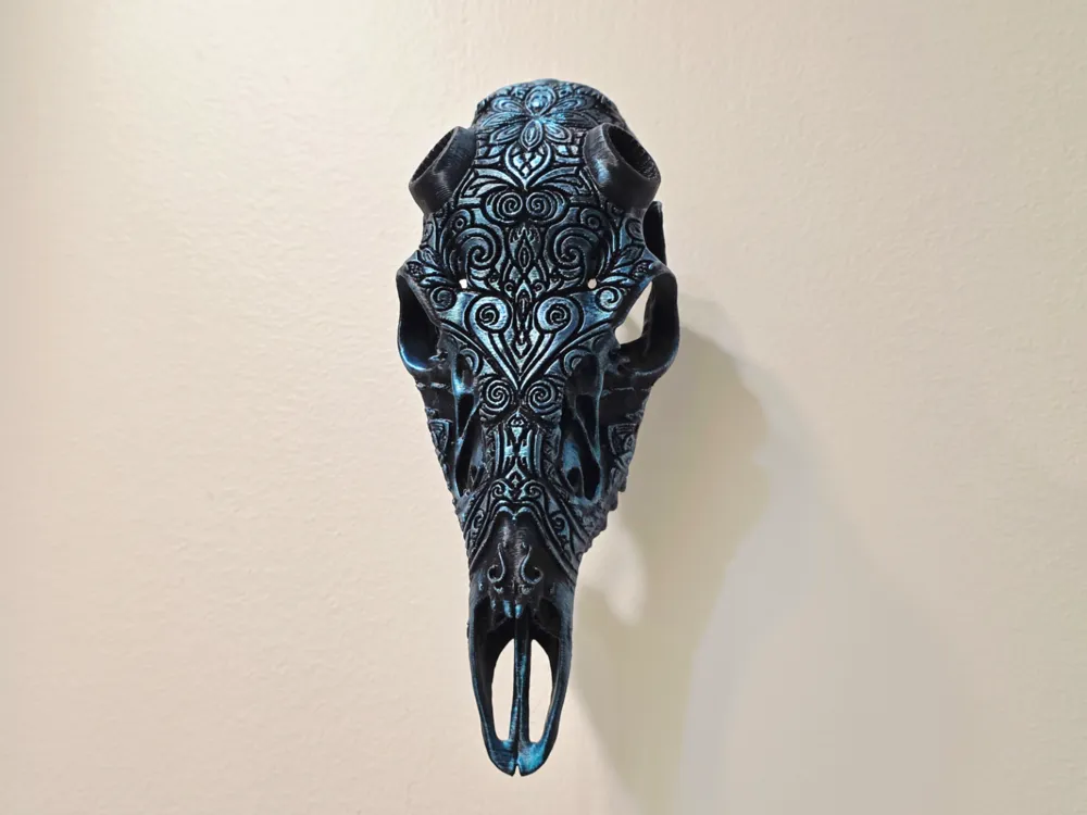 Graphic Skull "Sugar" BAS Antler Mount - Image 2
