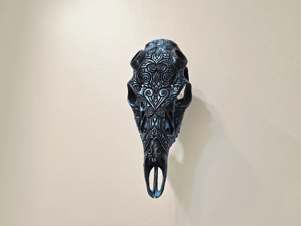 Graphic Skull "Sugar" BAS Antler Mount - Image 4